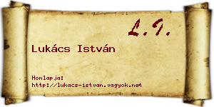 Lukács István névjegykártya